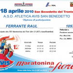 Examensbevis deltagande i halv maraton i San Benedetto del Tronto Diploma partecipazione alla mezza maratona di San Benedetto del Tronto