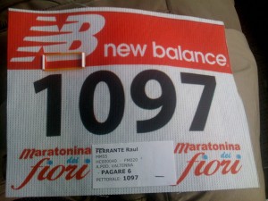 Pettorale della mezza maratona di San Benedetto del Tronto
